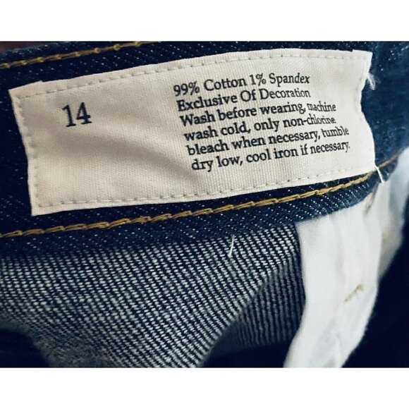 LOFT Womens 14 Modern Flare Jeans Medium Wash Distressed Back Flap Pockets Boho - Picture 7 of 8